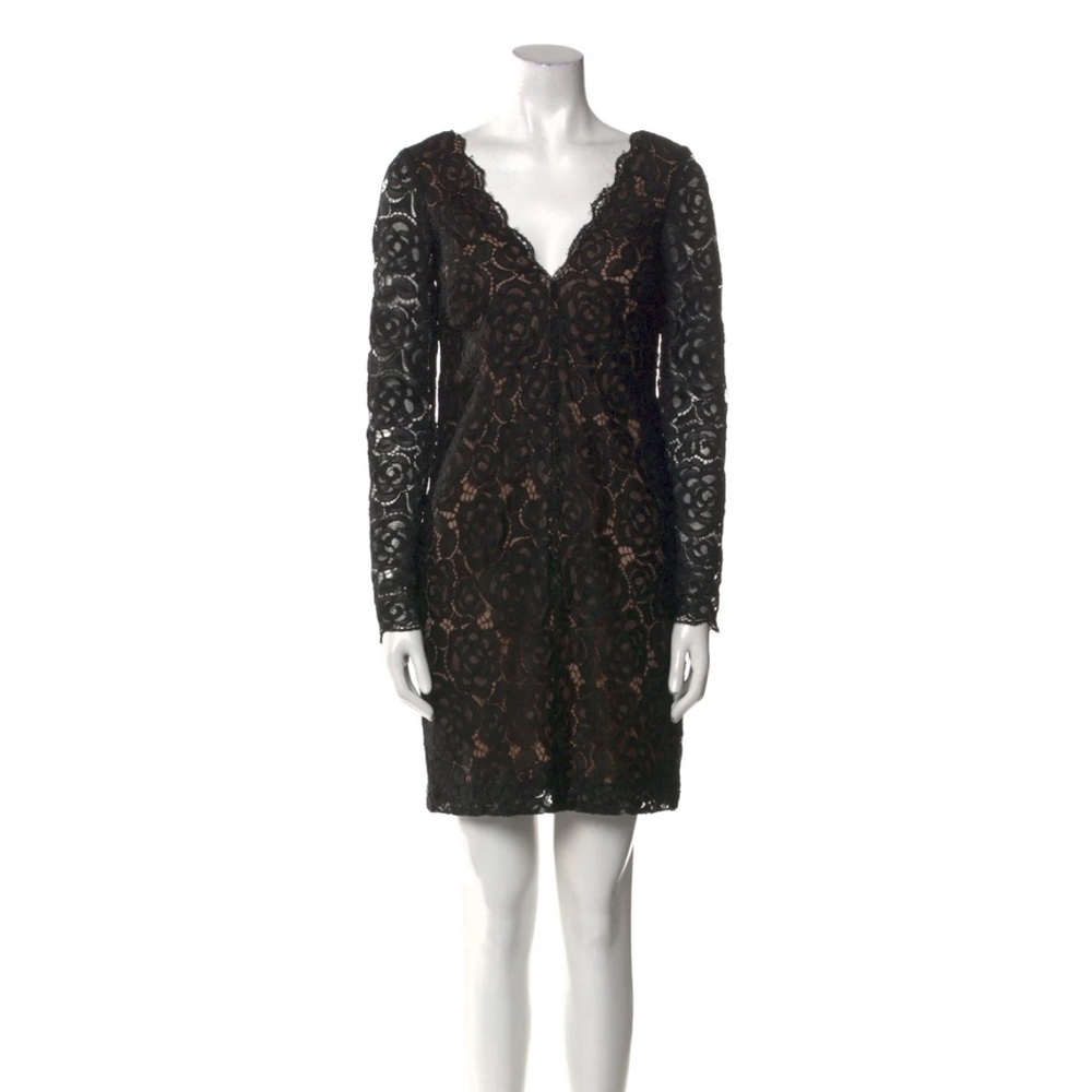 Vera Wang Black Lace Mini Dress